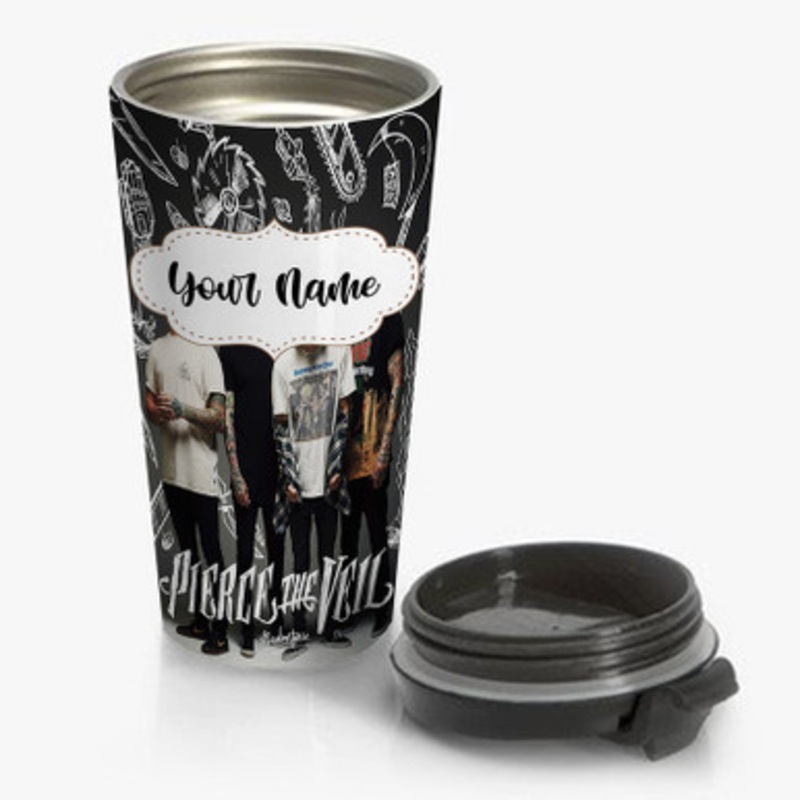 Pastele Pierce the Veil Custom Personalized Name Stainless Steel Travel Mug