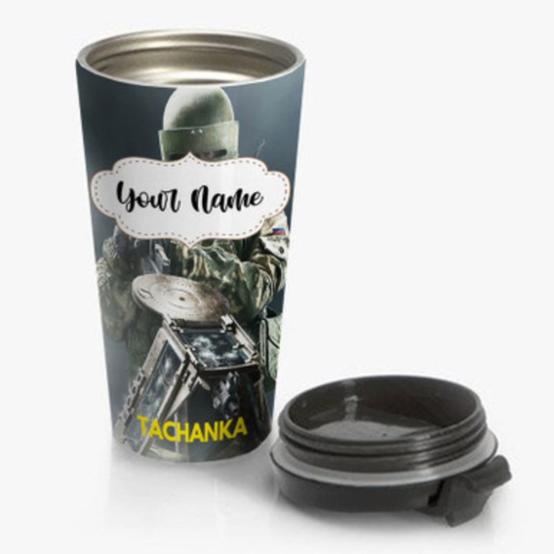 Pastele Rainbow Six Siege Tachanka Custom Personalized Name Stainless Steel Travel Mug