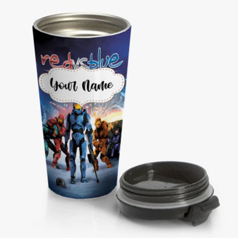 Pastele Red vs Blue The Blood Gulch Chronicles Custom Personalized Name Stainless Steel Travel Mug