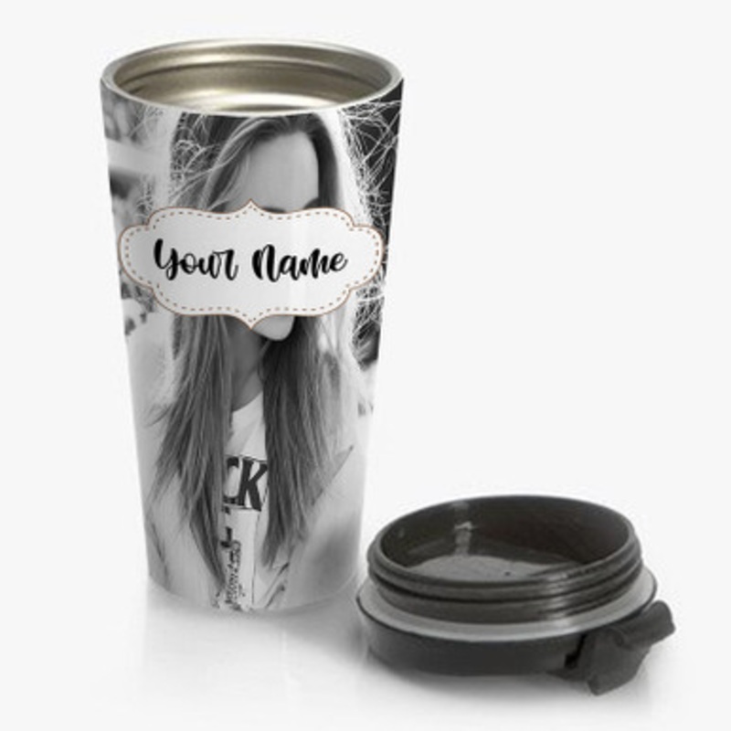 Pastele Sabrina Carpenter Art Custom Personalized Name Stainless Steel Travel Mug