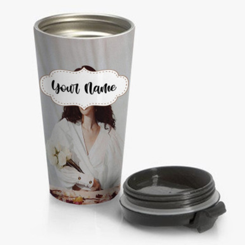 Pastele Sabrina Claudio Art Custom Personalized Name Stainless Steel Travel Mug