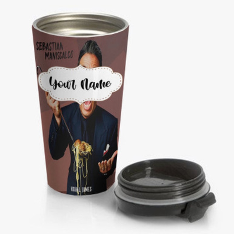 Pastele Sebastian Maniscalco Custom Personalized Name Stainless Steel Travel Mug