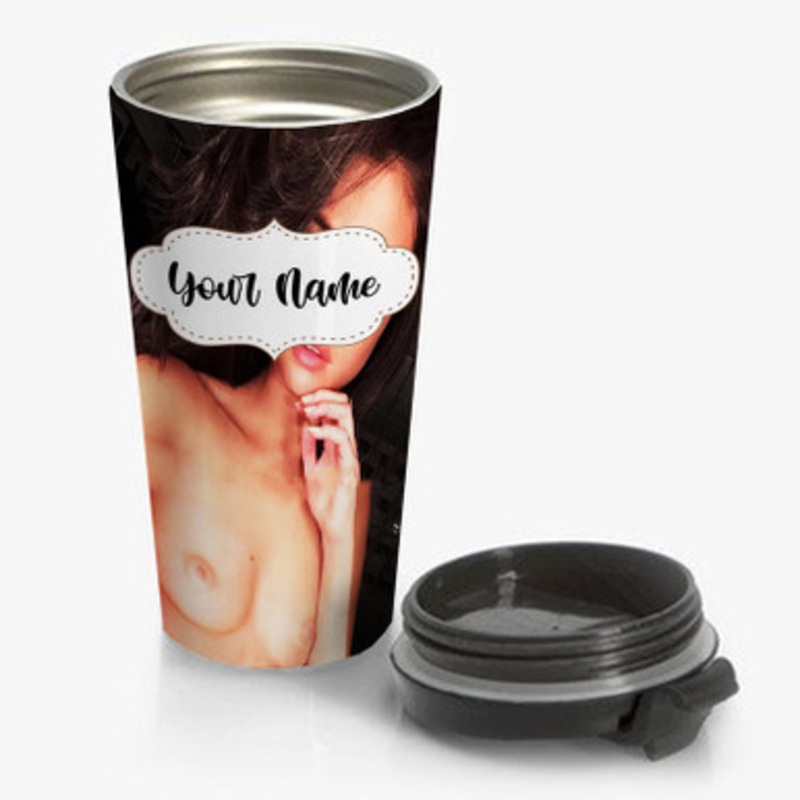 Pastele Selena Gomez Custom Personalized Name Stainless Steel Travel Mug