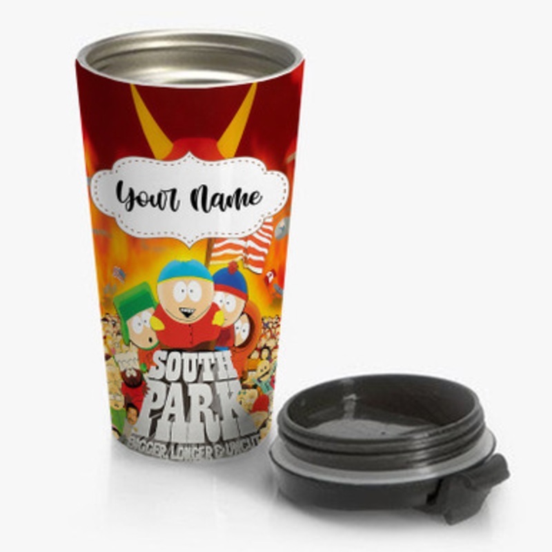 Pastele South Park Bigger Longer and Uncut Custom Personalized Name Stainless Steel Travel Mug