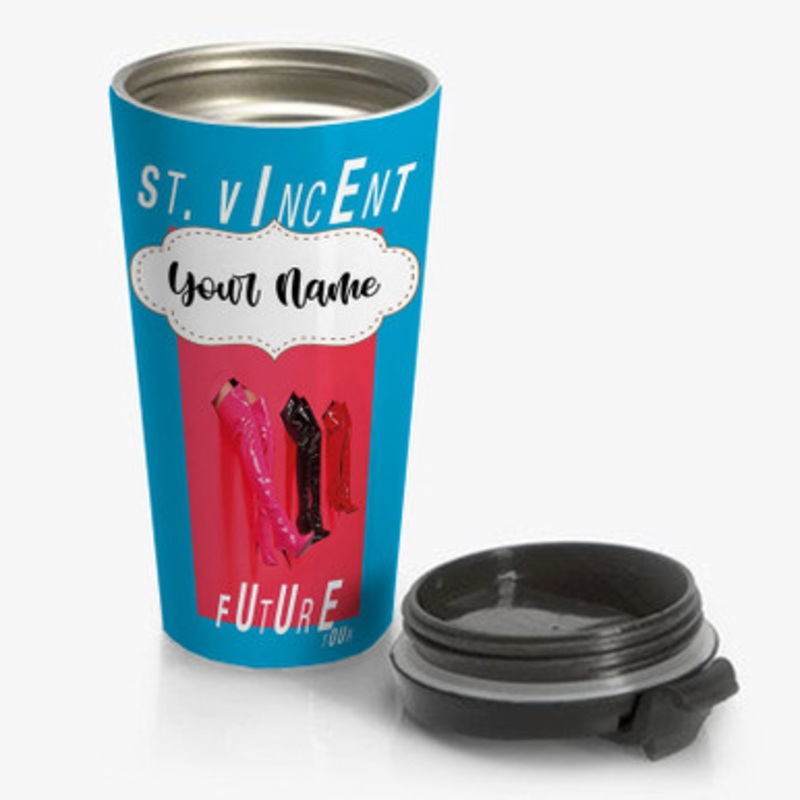Pastele St Vincent Fear The Future Custom Personalized Name Stainless Steel Travel Mug