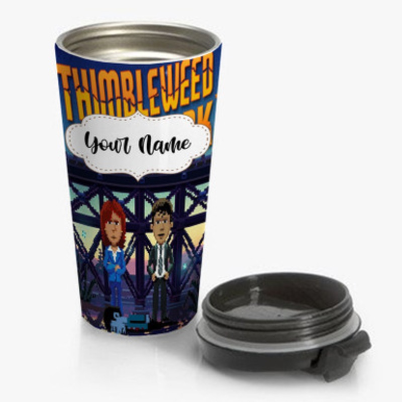 Pastele Thimbleweed Park Custom Personalized Name Stainless Steel Travel Mug
