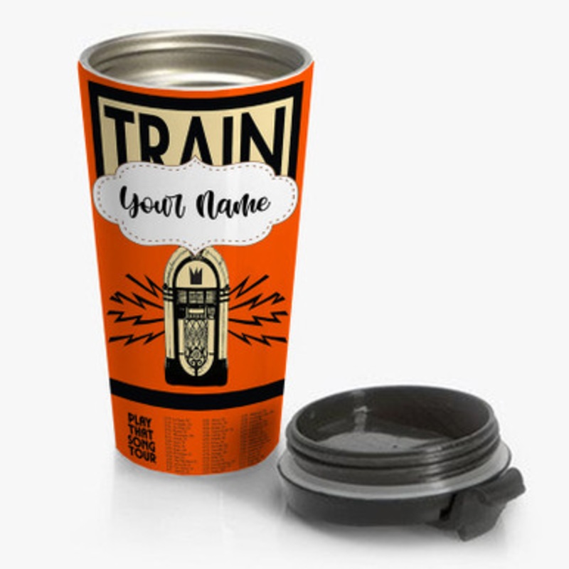 Pastele Train Play That Song Tour Custom Personalized Name Stainless Steel Travel Mug