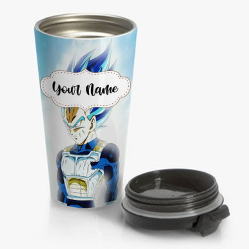 Pastele Vegeta Super Saiyan Blue Custom Personalized Name Stainless Steel Travel Mug