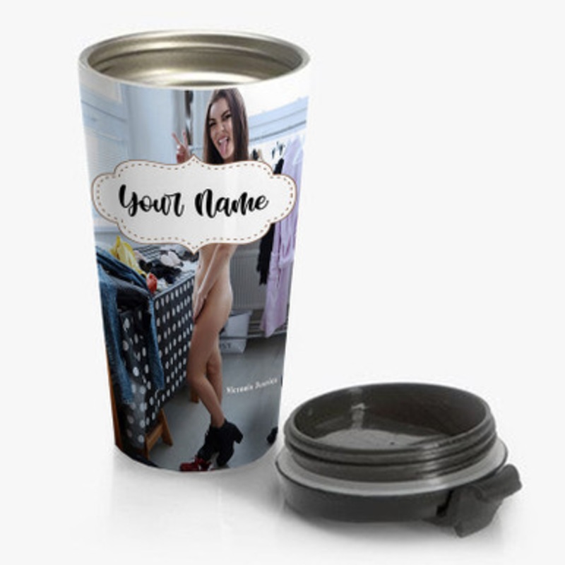 Pastele Victoria Justice Custom Personalized Name Stainless Steel Travel Mug