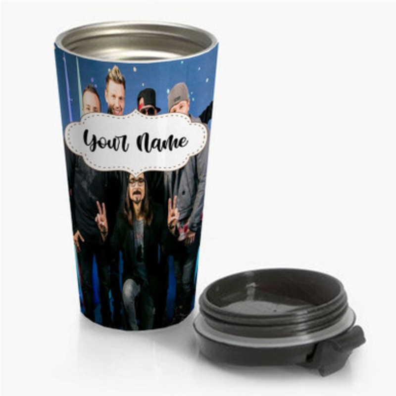 Pastele Backstreet Boys 3 Custom Personalized Name Stainless Steel Travel Mug