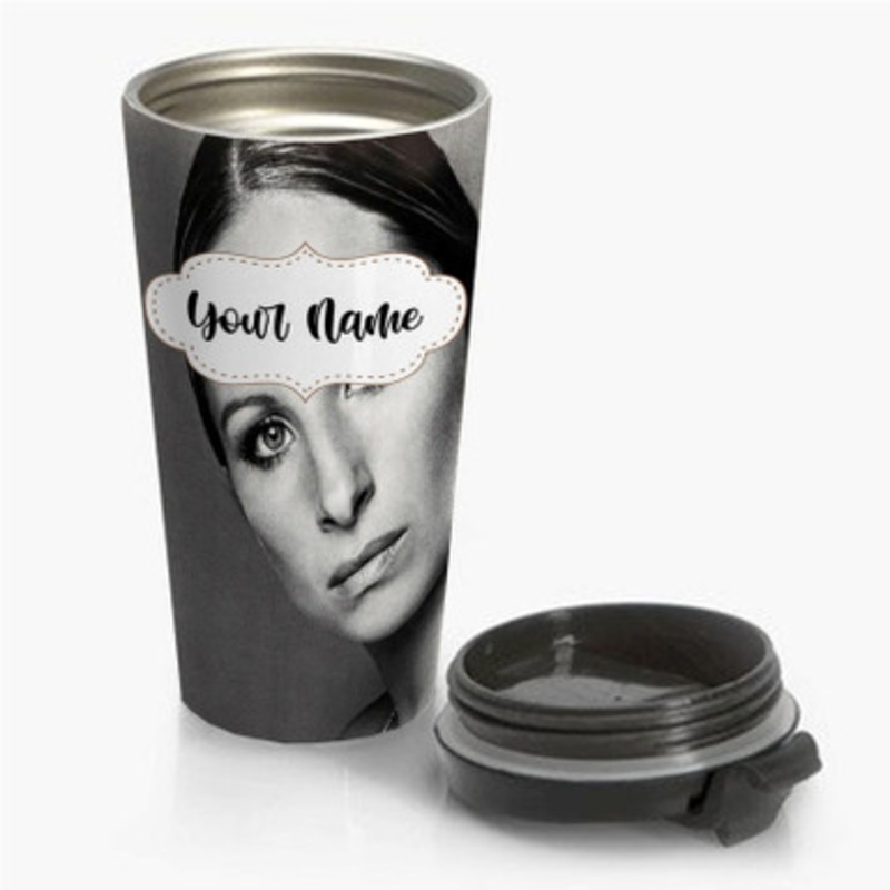 Pastele Barbra Streisand Custom Personalized Name Stainless Steel Travel Mug