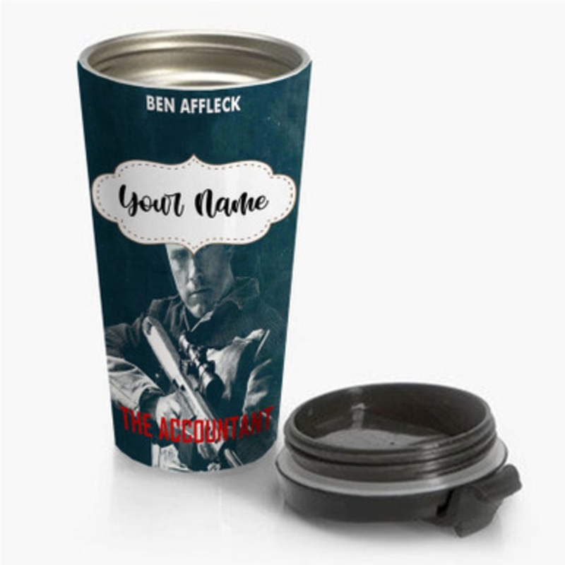 Pastele Ben Affleck The Accountant Custom Personalized Name Stainless Steel Travel Mug