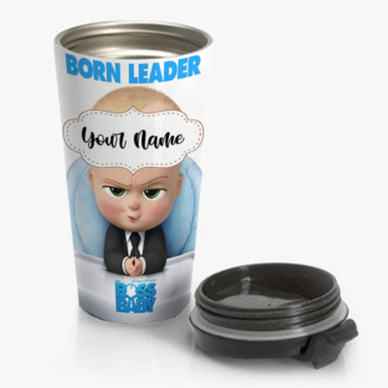 Pastele Boss Baby Custom Personalized Name Stainless Steel Travel Mug