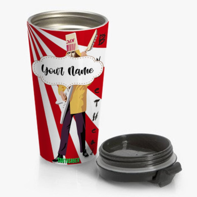 Pastele Buckethead Custom Personalized Name Stainless Steel Travel Mug