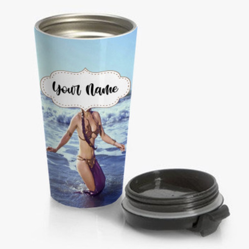 Pastele Carrie Fisher as Princes Leia Custom Personalized Name Stainless Steel Travel Mug