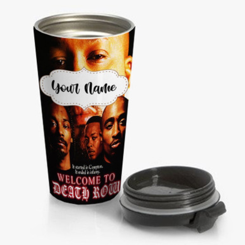 Pastele Death Row Record Custom Personalized Name Stainless Steel Travel Mug
