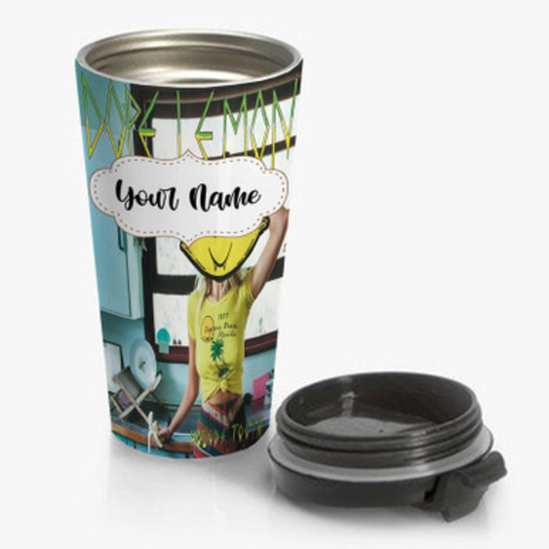 Pastele Dope Lemon Custom Personalized Name Stainless Steel Travel Mug