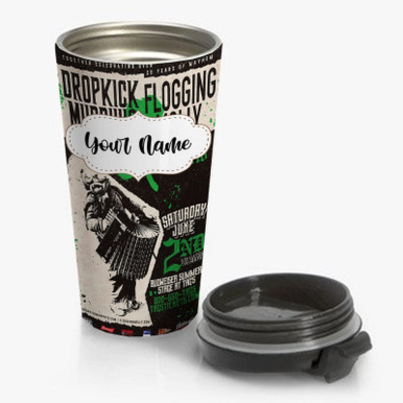 Pastele Dropkick Murphys and Flogging Molly Custom Personalized Name Stainless Steel Travel Mug