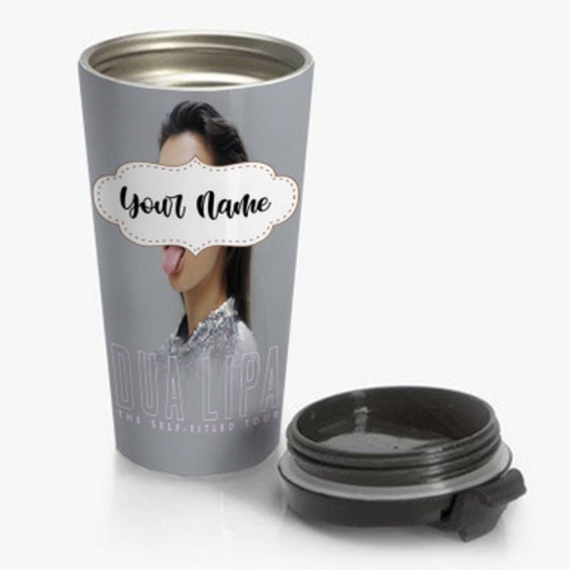 Pastele DUA LIPA The Self Titled Tour Custom Personalized Name Stainless Steel Travel Mug