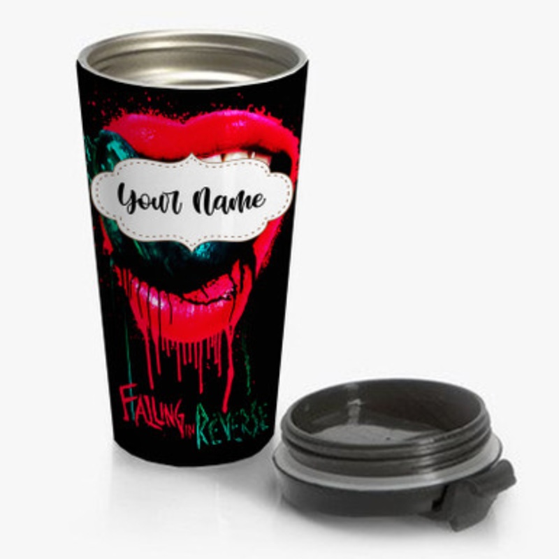 Pastele Falling in Reverse Art Custom Personalized Name Stainless Steel Travel Mug