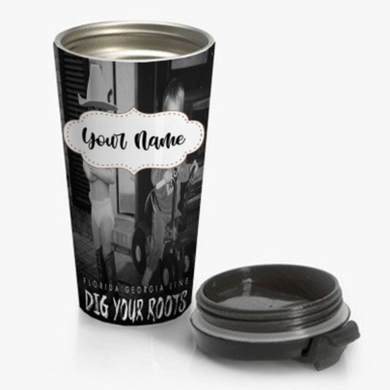 Pastele Florida Georgia Line Dig Your Roots Custom Personalized Name Stainless Steel Travel Mug