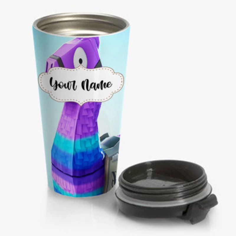 Pastele Fortnite Llama Custom Personalized Name Stainless Steel Travel Mug
