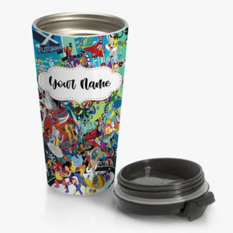 Pastele Futurama X Custom Personalized Name Stainless Steel Travel Mug
