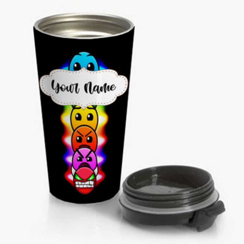 Pastele Geometry Dash Custom Personalized Name Stainless Steel Travel Mug