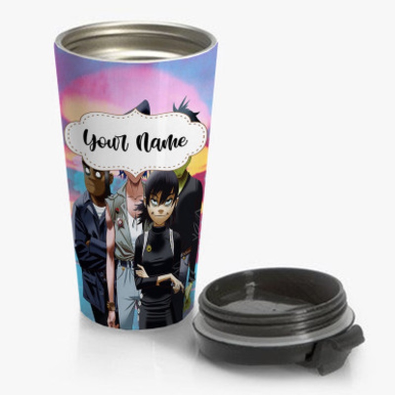Pastele Gorillaz Art Custom Personalized Name Stainless Steel Travel Mug