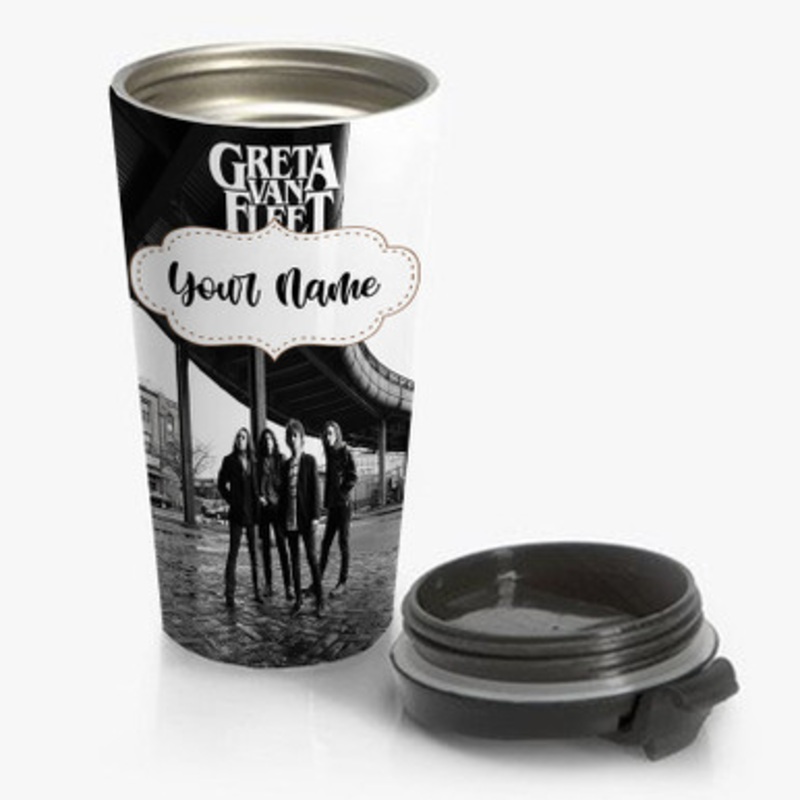 Pastele Greta Van Fleet Arts Custom Personalized Name Stainless Steel Travel Mug