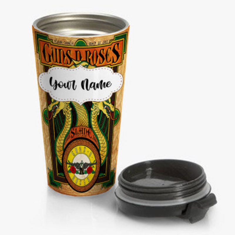 Pastele Guns N Roses Ireland Custom Personalized Name Stainless Steel Travel Mug
