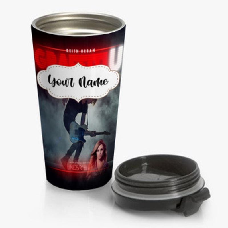 Pastele Keith Urban Graffiti U Custom Personalized Name Stainless Steel Travel Mug
