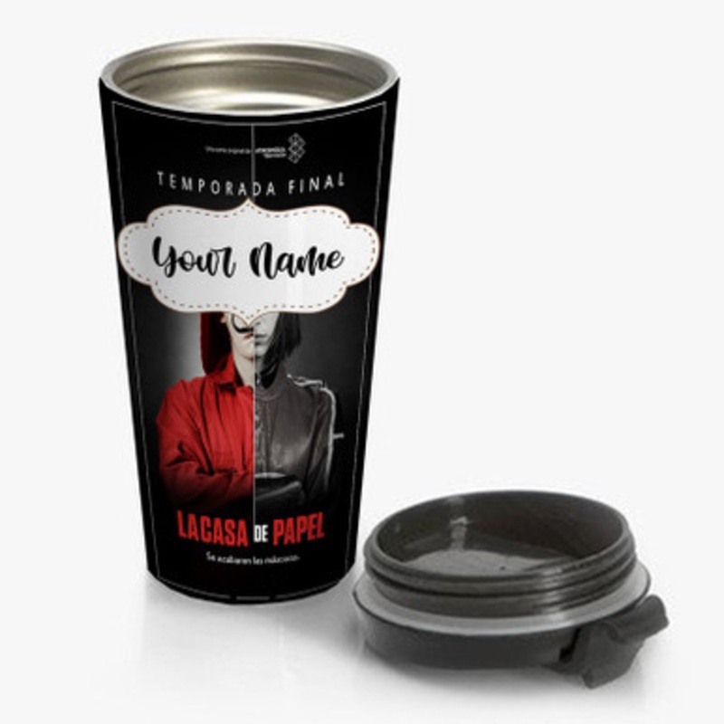 Pastele La Casa de Papel Custom Personalized Name Stainless Steel Travel Mug