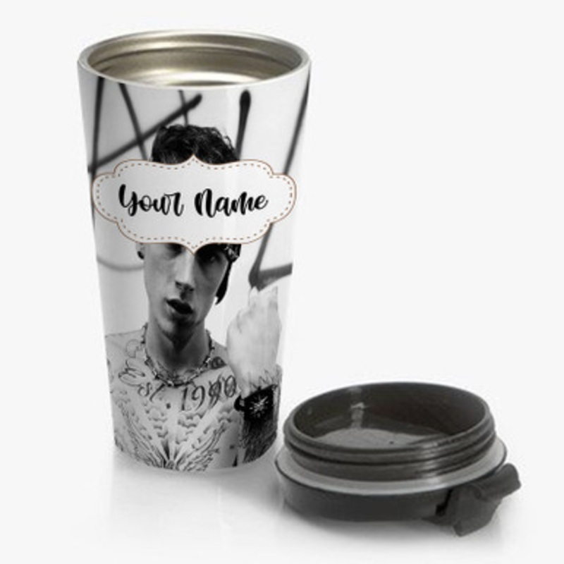 Pastele Machine Gun Kelly Custom Personalized Name Stainless Steel Travel Mug