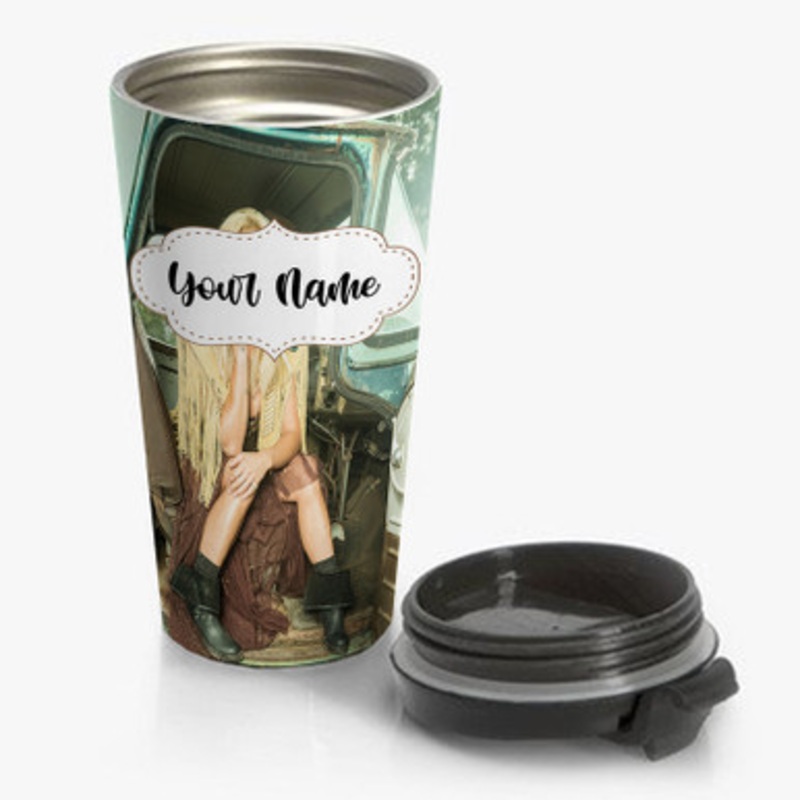 Pastele Miranda Lambert Custom Personalized Name Stainless Steel Travel Mug