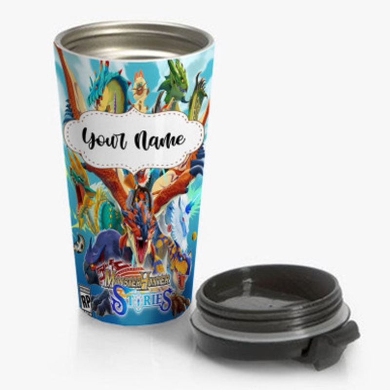 Pastele Monster Hunter Stories Ride On Custom Personalized Name Stainless Steel Travel Mug