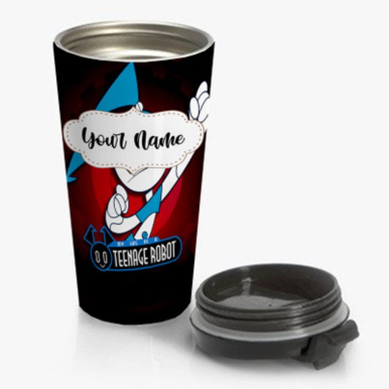 Pastele My Life as a Teenage Robot Custom Personalized Name Stainless Steel Travel Mug