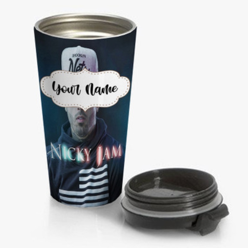 Pastele Nicky Jam Custom Personalized Name Stainless Steel Travel Mug