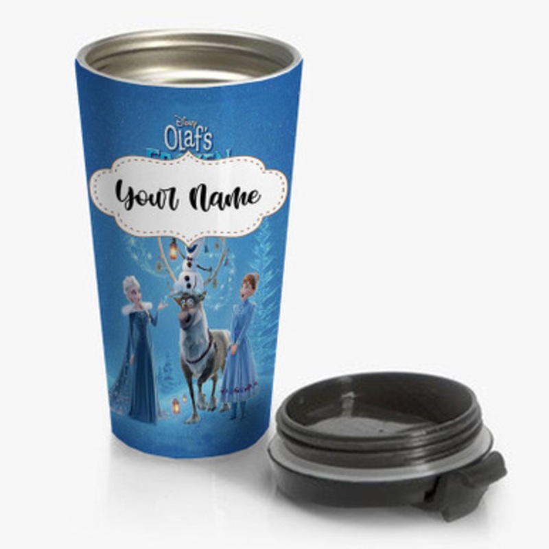 Pastele Olaf s Frozen Adventure Custom Personalized Name Stainless Steel Travel Mug