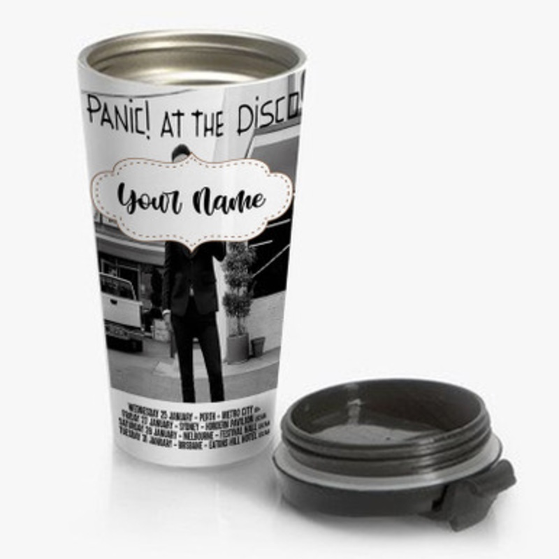 Pastele Panic At The Disco Tour Australia Custom Personalized Name Stainless Steel Travel Mug