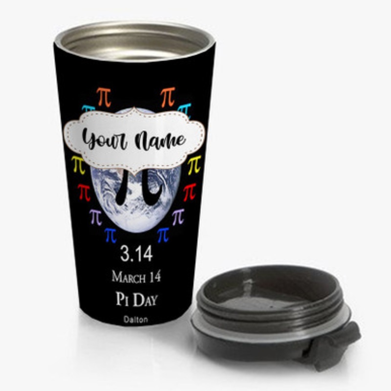 Pastele pi day poster Custom Personalized Name Stainless Steel Travel Mug