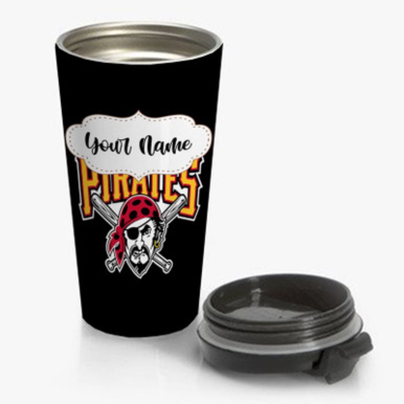 Pastele Pittsburgh Pirates MLB Custom Personalized Name Stainless Steel Travel Mug