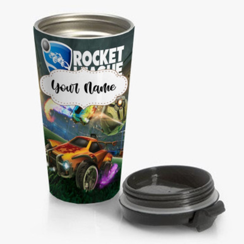 Pastele Rocket League Custom Personalized Name Stainless Steel Travel Mug