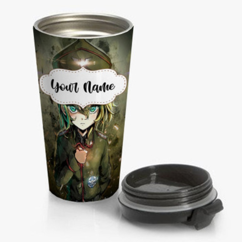 Pastele Saga of Tanya the Evil Custom Personalized Name Stainless Steel Travel Mug