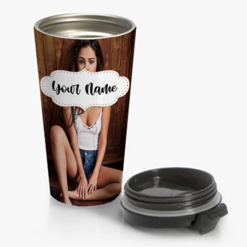 Pastele Selena Gomez Top Custom Personalized Name Stainless Steel Travel Mug
