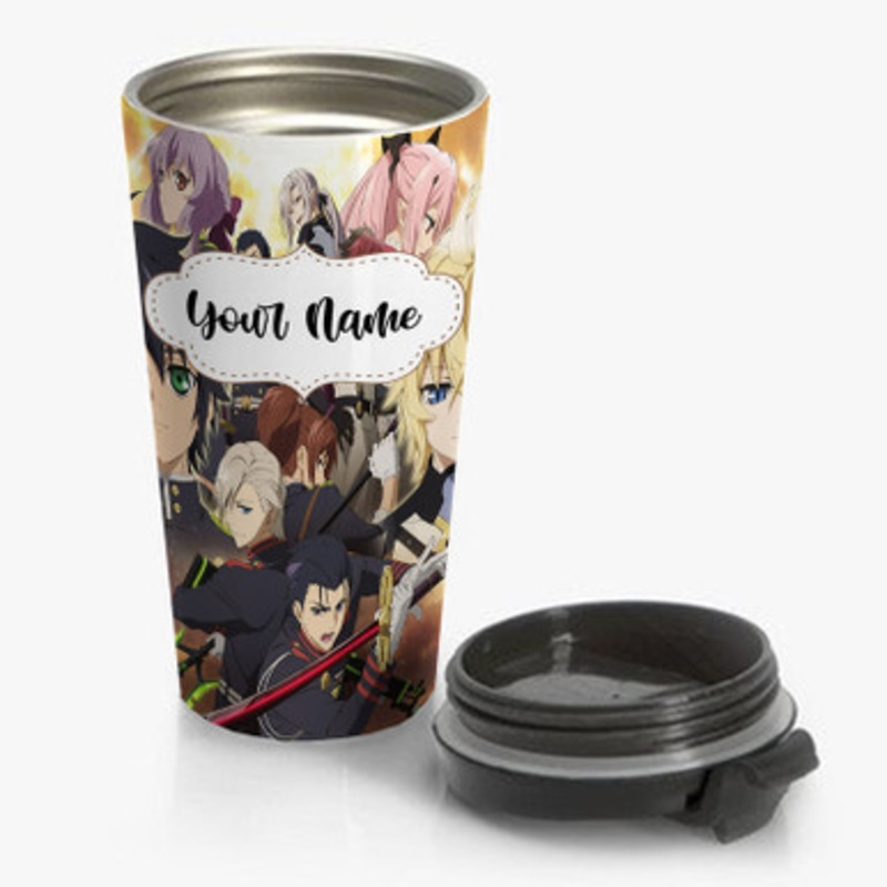 Pastele Seraph of the End Custom Personalized Name Stainless Steel Travel Mug