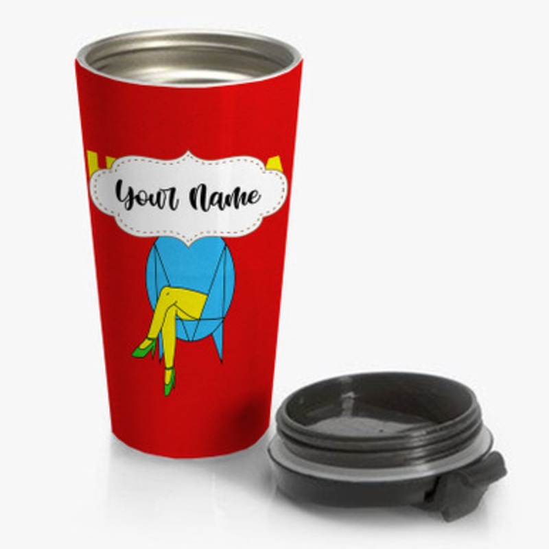 Pastele Skrillex Habstrakt Chicken Soup Custom Personalized Name Stainless Steel Travel Mug