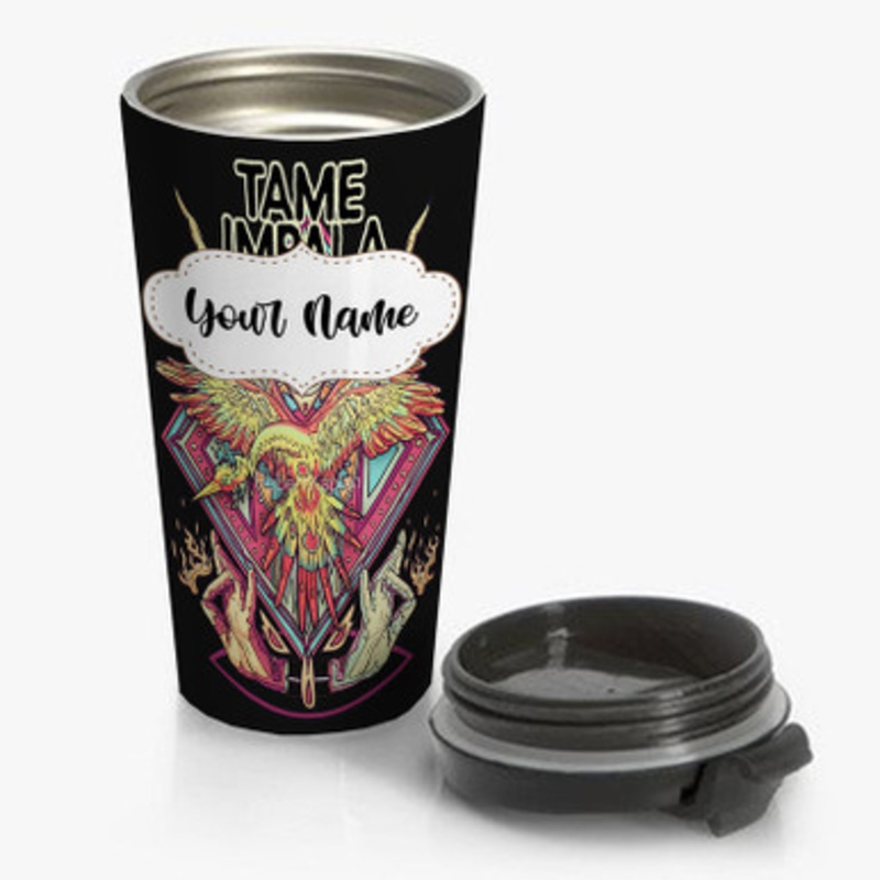 Pastele Tame Impala Custom Personalized Name Stainless Steel Travel Mug