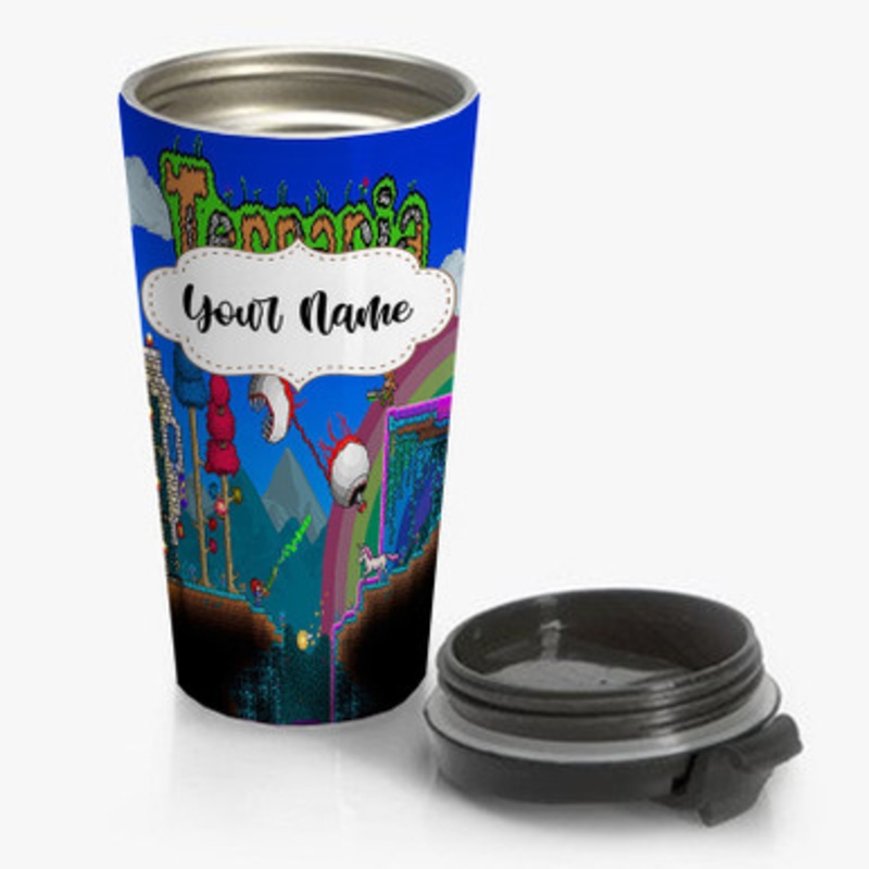 Pastele Terraria Art Custom Personalized Name Stainless Steel Travel Mug