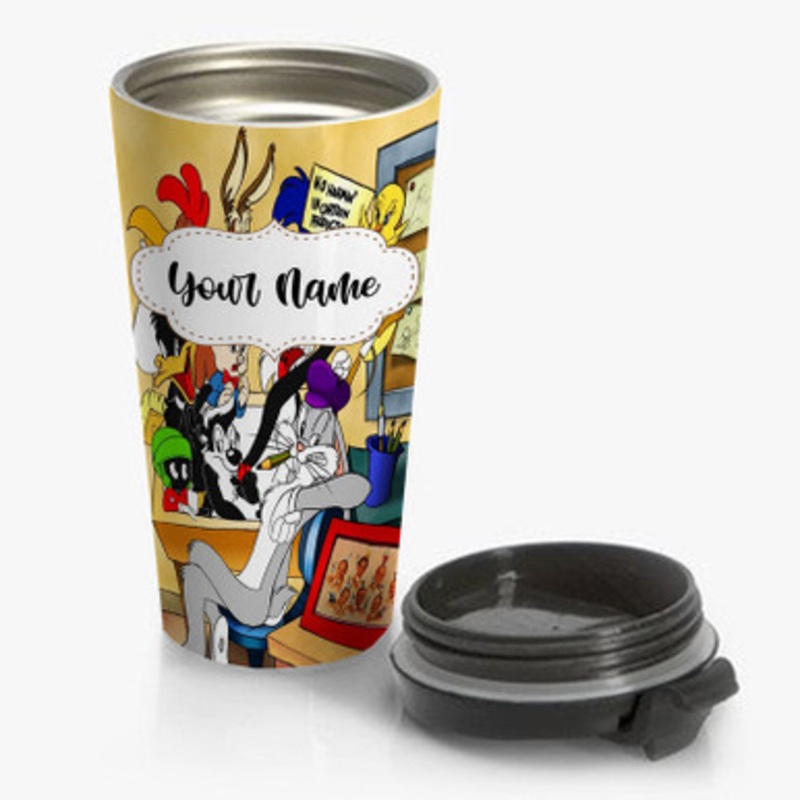 Pastele The Bugs Bunny Looney Tunes Custom Personalized Name Stainless Steel Travel Mug